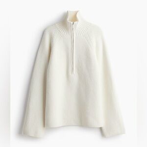 H&M Cream Half-Zip Sweater